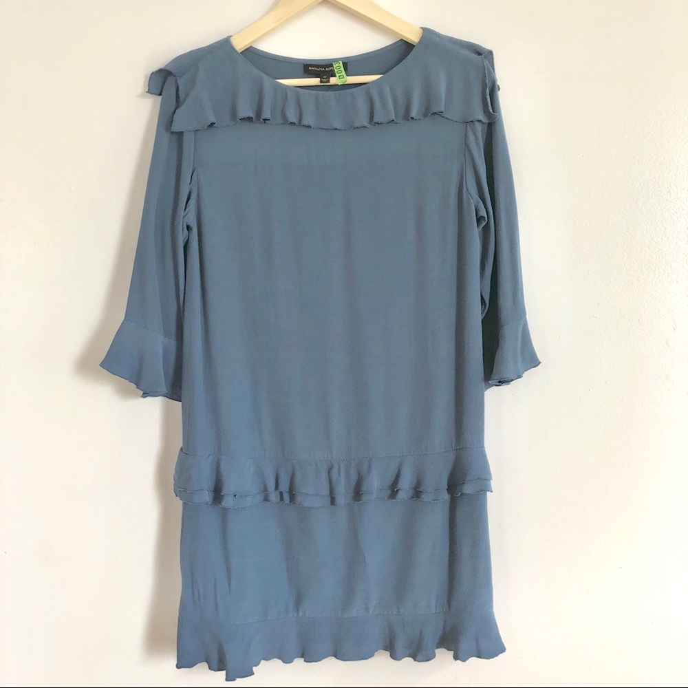 Banana Republic Blue Ruffle Dress